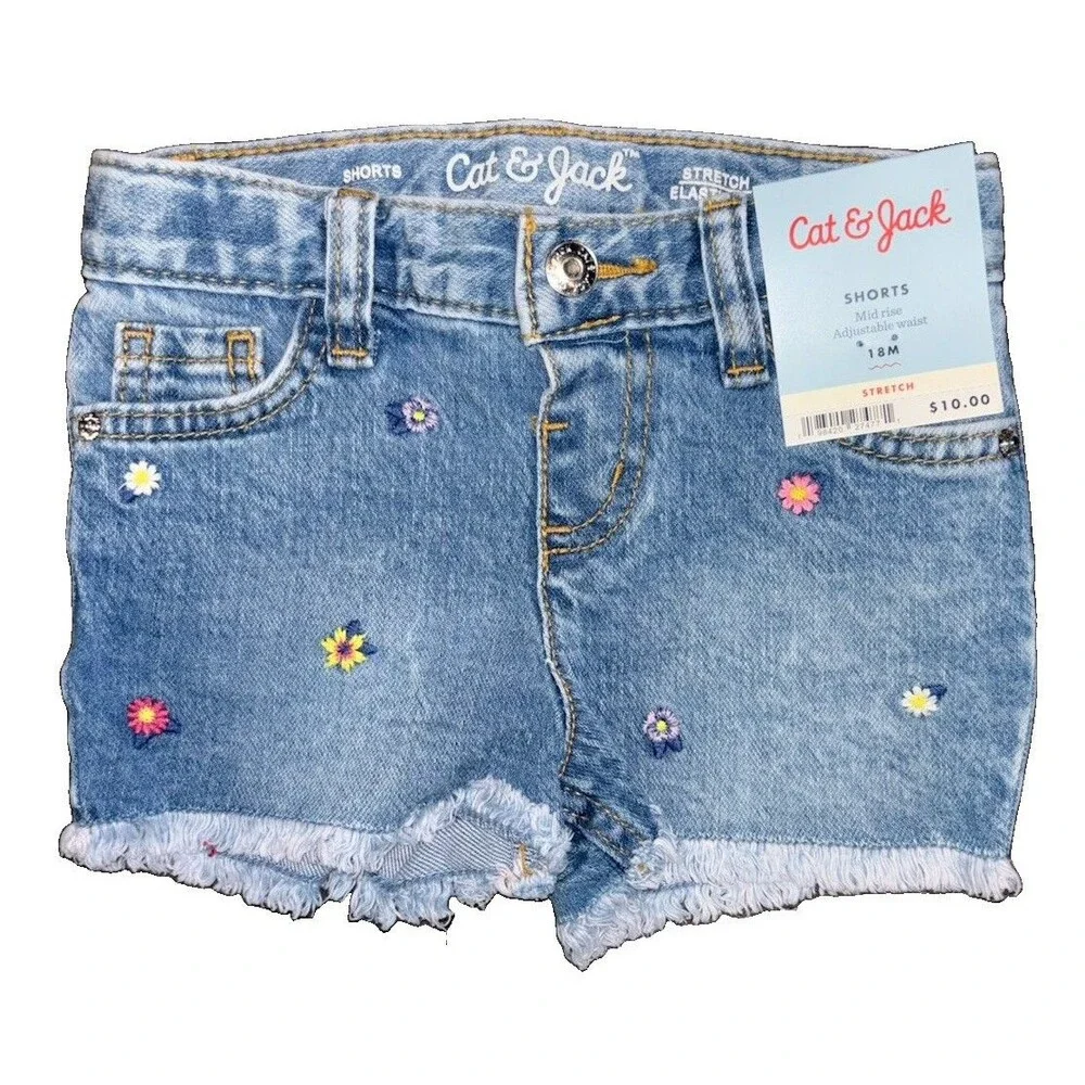 Cat & Jack Baby Girl’s 18M Summer 5pc Clothing Lot NWT Tee Shorts Leggings